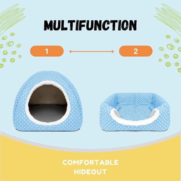 New Rabbit Hideout Large Washable Bunny Bed & Fleece House for Small Pets - Picture 8 of 9